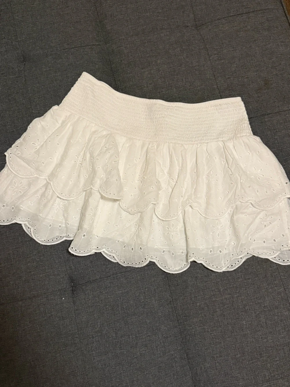 Universal Thread White Eyelet Ruffle Mini Skirt